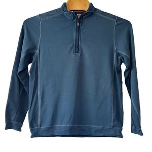 Tommy Bahama‎ Men’s  1/4 Zip Mock Neck Blue Pullover Sweatshirt   Sz M